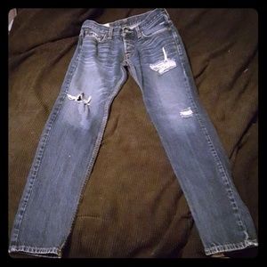 Blue Hollister Jeans (Purposely Worn & Torn)
